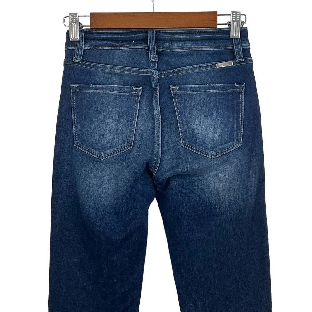 KANCAN USA 5-POCKETS MID RISE SUPER SKINNY DISTRESSED DENIM JEANS BLUE 1/24 EUC - Picture 8 of 15